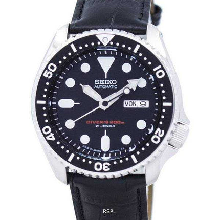 Seiko Automatic Diver's Ratio Orologio da uomo in pelle nera SKX007J1-LS6 200M