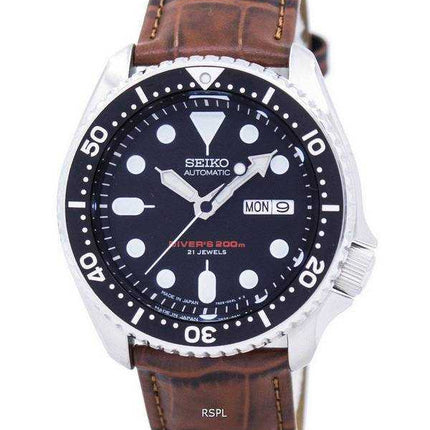 Orologio da sub Seiko Automatic Diver Brown Leather SKX007J1-LS7 200M - Orologio da uomo