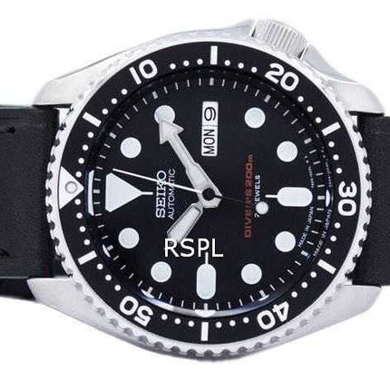 Orologio da sub Seiko Automatic Diver Black Leather SKX007J1-LS8 200M - Orologio da uomo