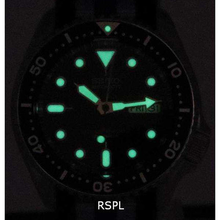 Orologio da uomo Seiko quadrante nero automatico SKX007J1-var-NATO20 200M da uomo
