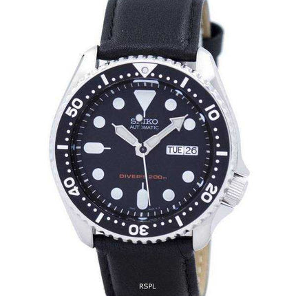 Orologio da uomo Seiko Automatic Diver's 200M Ratio in pelle nera SKX007K1-LS10