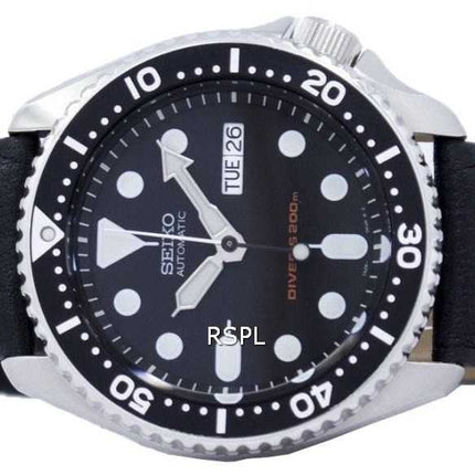 Orologio da uomo Seiko Automatic Diver's 200M Ratio in pelle nera SKX007K1-LS10