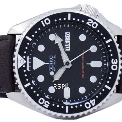 Orologio da uomo Seiko Automatic Diver's 200M Ratio in pelle marrone scuro SKX007K1-LS11