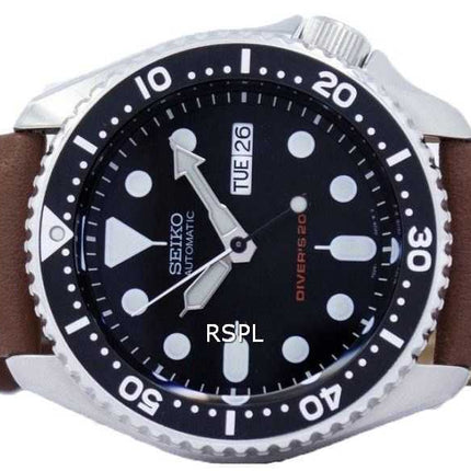 Orologio da uomo Seiko Automatic Diver's 200M Ratio in pelle marrone SKX007K1-LS12