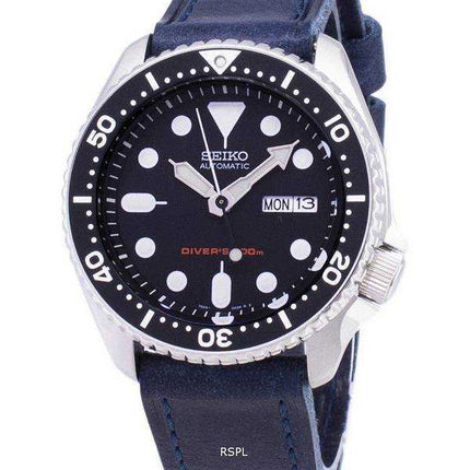 Orologio da uomo Seiko Automatic SKX007K1-LS13 da 200 M con cinturino in pelle blu scuro