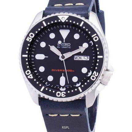 Orologio da uomo Seiko Automatic SKX007K1-LS15 200M Cinturino in pelle blu scuro