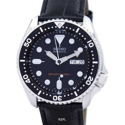 Orologio da uomo Seiko Automatic Diver's 200M Ratio in pelle nera SKX007K1-LS6
