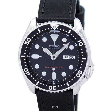 Orologio da uomo Seiko Automatic Diver's 200M Ratio in pelle nera SKX007K1-LS8