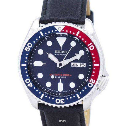 Seiko Automatic Diver's Ratio Orologio da uomo in pelle nera SKX009J1-LS10 200M