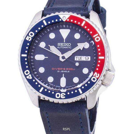 Orologio da uomo Seiko Automatic SKX009J1-LS13 da 200 M con cinturino in pelle blu scuro