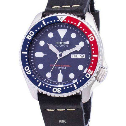 Orologio da uomo Seiko Automatic SKX009J1-LS14 da 200 M in Giappone con cinturino in pelle nera