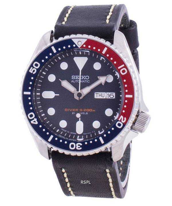 Orologio da uomo Seiko Automatic Diver con quadrante nero SKX009J1-var-LS16 200M