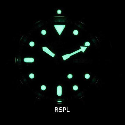 Orologio da uomo Seiko Automatic Diver&#39;s Ratio in pelle nera SKX009J1-var-LS2 200M