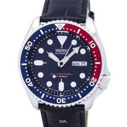 Seiko Automatic Diver's Ratio Orologio da uomo in pelle nera SKX009J1-LS6 200M
