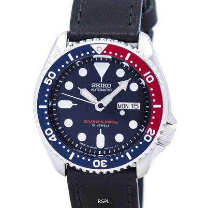 Orologio da sub Seiko Automatic Diver Black Leather SKX009J1-LS8 200M - Orologio da uomo