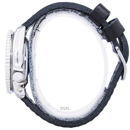 Orologio da sub Seiko Automatic Diver Black Leather SKX009J1-LS8 200M - Orologio da uomo