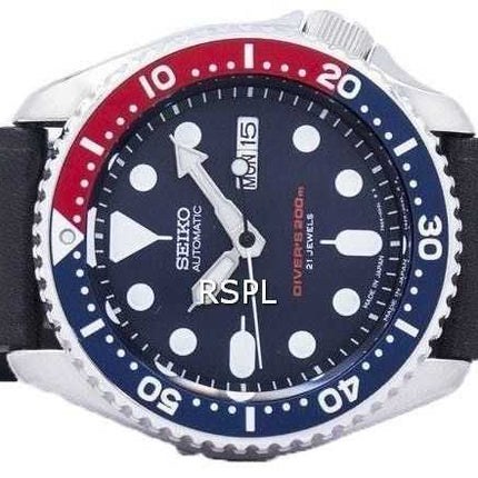 Orologio da sub Seiko Automatic Diver Black Leather SKX009J1-LS8 200M - Orologio da uomo