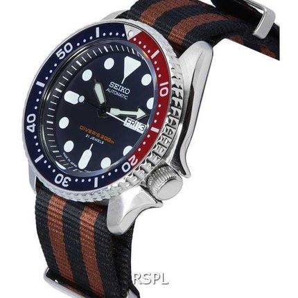 Orologio da uomo Seiko quadrante blu automatico Diver&#39;s SKX009J1-var-NATO22 200M