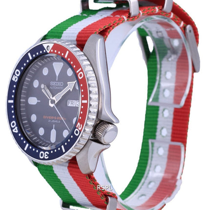 Orologio da uomo in poliestere Seiko Automatic Diver&#39;s Japan Made SKX009J1-var-NATO23 200M
