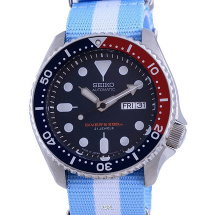 Orologio da uomo in poliestere Seiko Automatic Diver&#39;s Japan Made SKX009J1-var-NATO24 200M