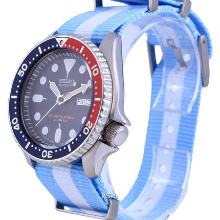 Orologio da uomo in poliestere Seiko Automatic Diver&#39;s Japan Made SKX009J1-var-NATO24 200M