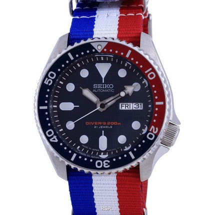 Orologio da uomo in poliestere Seiko Automatic Diver&#39;s Japan Made SKX009J1-var-NATO25 200M