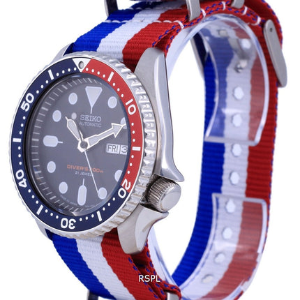 Orologio da uomo in poliestere Seiko Automatic Diver&#39;s Japan Made SKX009J1-var-NATO25 200M