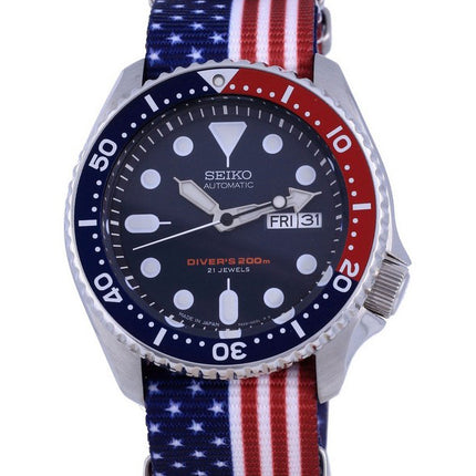 Orologio da uomo in poliestere Seiko Automatic Diver&#39;s Japan Made SKX009J1-var-NATO27 200M