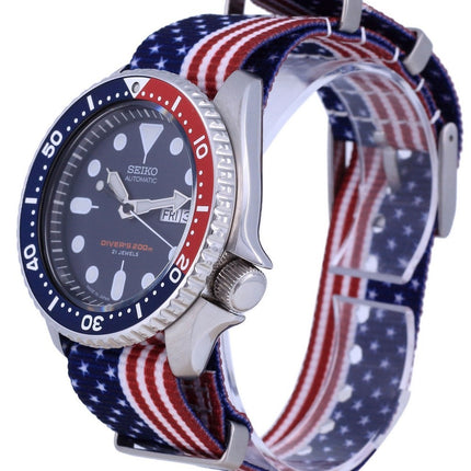 Orologio da uomo in poliestere Seiko Automatic Diver&#39;s Japan Made SKX009J1-var-NATO27 200M
