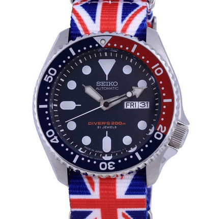 Orologio da uomo in poliestere Seiko Automatic Diver&#39;s Japan Made SKX009J1-var-NATO28 200M