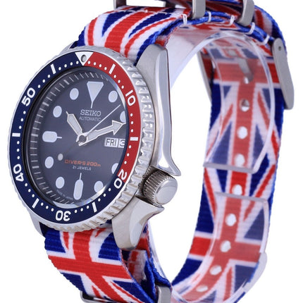 Orologio da uomo in poliestere Seiko Automatic Diver&#39;s Japan Made SKX009J1-var-NATO28 200M