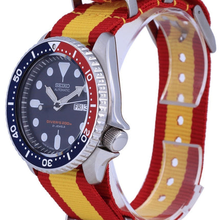 Orologio da uomo in poliestere Seiko Automatic Diver&#39;s Japan Made SKX009J1-var-NATO29 200M