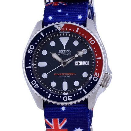 Orologio da uomo in poliestere Seiko Automatic Diver&#39;s Japan Made SKX009J1-var-NATO30 200M