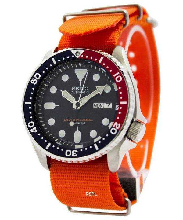 Orologio da uomo Seiko Automatic Diver 200M NATO con cinturino SKX009J1-NATO7