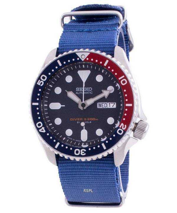 Seiko Automatic Diver's SKX009J1-var-NATO8 200M Orologio da uomo realizzato in Giappone