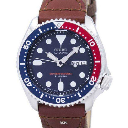 Orologio da uomo con cinturino in pelle Seiko Automatic Diver SKX009J1-NS1 200M