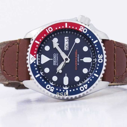 Orologio da uomo con cinturino in pelle Seiko Automatic Diver SKX009J1-NS1 200M