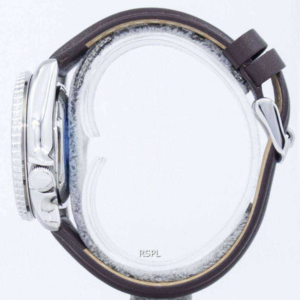Orologio da uomo Seiko Automatic Diver's 200M Ratio in pelle marrone scuro SKX009K1-LS11