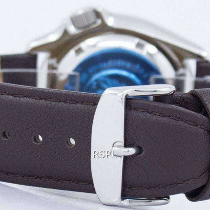 Orologio da uomo Seiko Automatic Diver's 200M Ratio in pelle marrone scuro SKX009K1-LS11