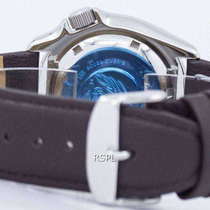 Orologio da uomo Seiko Automatic Diver's 200M Ratio in pelle marrone scuro SKX009K1-LS11