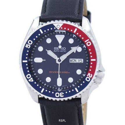Orologio da uomo Seiko Automatic Diver's 200M Ratio in pelle nera SKX009K1-LS10