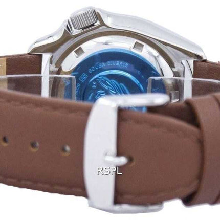 Orologio da uomo Seiko Automatic Diver 200M Ratio in pelle marrone SKX009K1-LS12