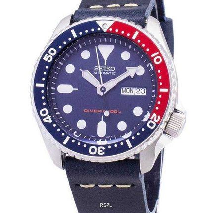 Orologio da uomo Seiko Automatic SKX009K1-LS15 da 200 M con cinturino in pelle blu scuro