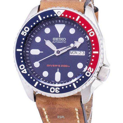 Orologio da uomo Seiko Automatic SKX009K1-LS17 da sub 200M in pelle marrone con cinturino in pelle