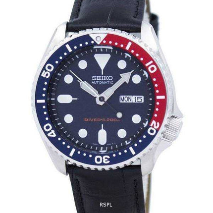 Orologio da uomo Seiko Automatic Diver's 200M Ratio in pelle nera SKX009K1-LS6