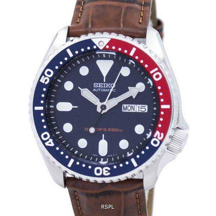 Orologio da uomo Seiko Automatic Diver's 200M Ratio in pelle marrone SKX009K1-LS7