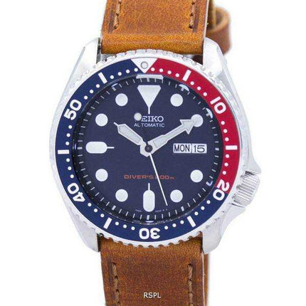 Orologio da uomo Seiko Automatic Diver's 200M Ratio in pelle marrone SKX009K1-LS9