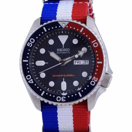 Seiko Automatic Diver&#39;s Orologio da uomo in poliestere SKX009K1-var-NATO25 200M