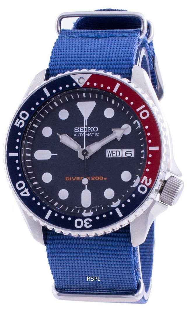 Orologio da uomo Seiko Automatic Diver's Deep Blue SKX009K1-var-NATO8 200M