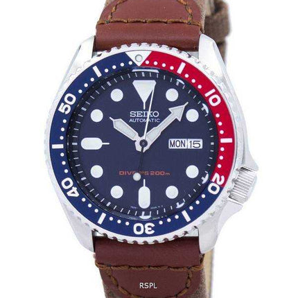 Orologio da uomo con cinturino in pelle Seiko Automatic Diver SKX009K1-NS1 200M
